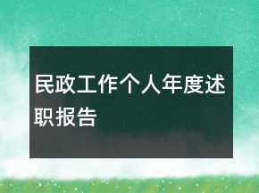 民政工作个人年度述职报告