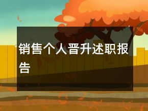 销售个人晋升述职报告