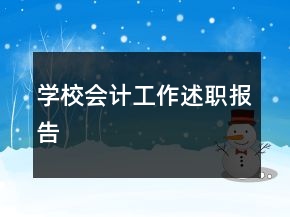 学校会计工作述职报告
