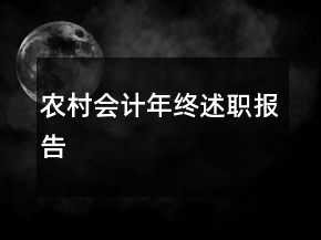 农村会计年终述职报告