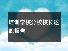 培训学校分校校长述职报告