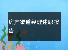 房产渠道经理述职报告