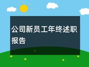公司新员工年终述职报告