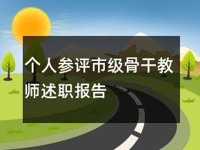 个人参评市级骨干教师述职报告