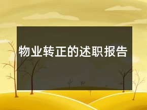 物业转正的述职报告