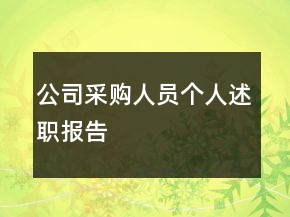 公司采购人员个人述职报告