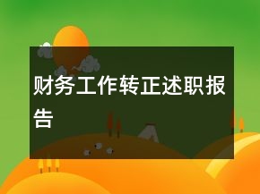 财务工作转正述职报告
