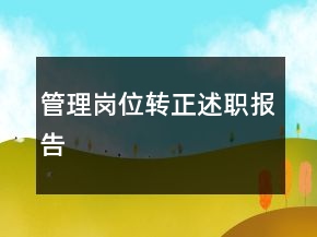 管理岗位转正述职报告