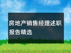 房地产销售经理述职报告精选