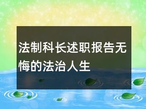 法制科长述职报告无悔的法治人生