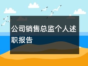公司销售总监个人述职报告