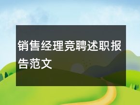 销售经理竞聘述职报告范文