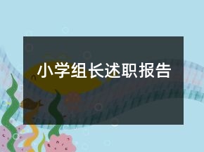 小学组长述职报告