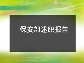 保安部述职报告