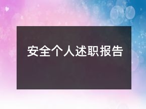 安全个人述职报告
