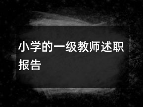 小学的一级教师述职报告