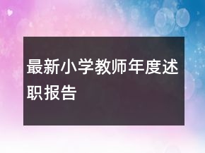 最新小学教师年度述职报告