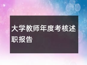 大学教师年度考核述职报告