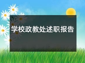 学校政教处述职报告