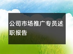 公司市场推广专员述职报告