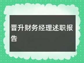 晋升财务经理述职报告
