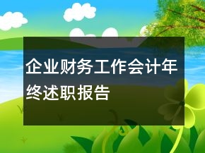 企业财务工作会计年终述职报告