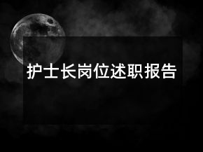 护士长岗位述职报告