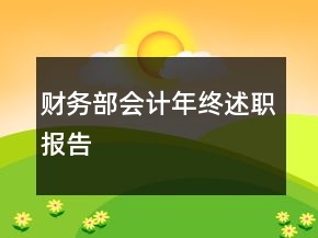 财务部会计年终述职报告