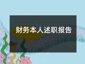 财务本人述职报告