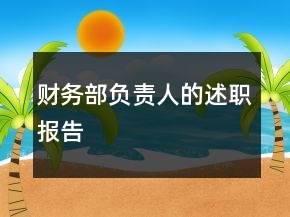 财务部负责人的述职报告