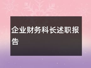 企业财务科长述职报告