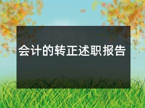 会计的转正述职报告