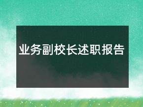 业务副校长述职报告