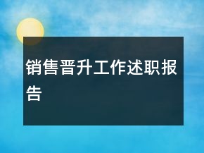 销售晋升工作述职报告
