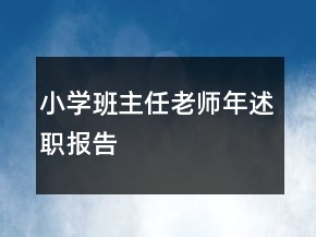 小学班主任老师年述职报告