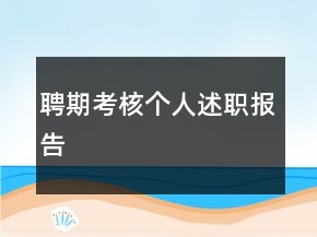 聘期考核个人述职报告