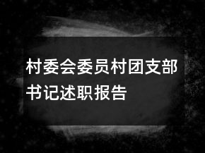 村委会委员村团支部书记述职报告