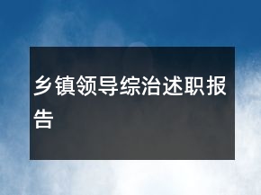 乡镇领导综治述职报告
