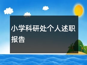 小学科研处个人述职报告