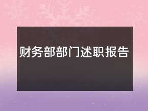 财务部部门述职报告