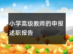 小学高级教师的申报述职报告