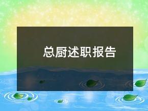 总厨述职报告