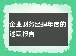企业财务经理年度的述职报告