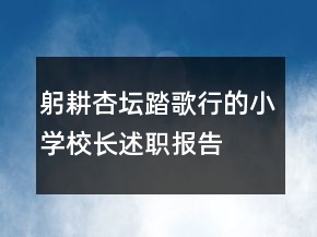 躬耕杏坛踏歌行的小学校长述职报告