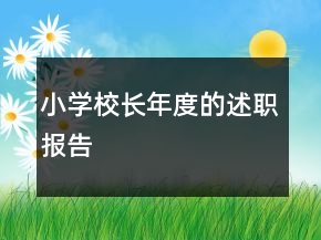 小学校长年度的述职报告