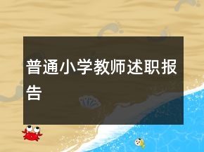 普通小学教师述职报告
