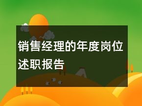 销售经理的年度岗位述职报告