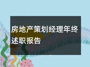房地产策划经理年终述职报告