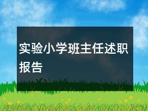 实验小学班主任述职报告