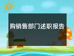购销售部门述职报告